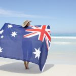 Attractive,Mature,Woman,Wearing,Akubra,Hat,And,With,Australian,Flag