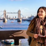 Beautiful,Female,Tourist,In,London,Holding,A,City,Map,In