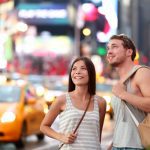 Usa,Travel,-,Times,Square,Couple,Tourism,In,New,York