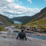 Man,Is,Looking,At,The,Glendalough,Valley.,Wicklow,Mountains,,Ireland.