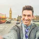 Smiling,Guy,Take,Selfie,Photo,During,Travel,In,London,,England.