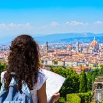 Travel,To,Europe.,Happy,Tourist,In,Florence,Traveling.,Cheerful,Young