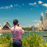 Tourist,Photographing,Sydney,Skyline,,New,South,Wales,,Australia.